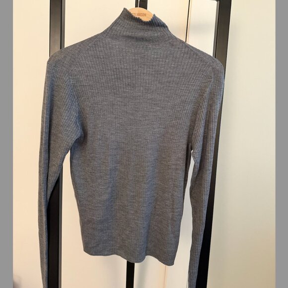 Buck Mason Featherweight Silk Cashmere Turtleneck Heather Gray Size XL NWT - Picture 7 of 9